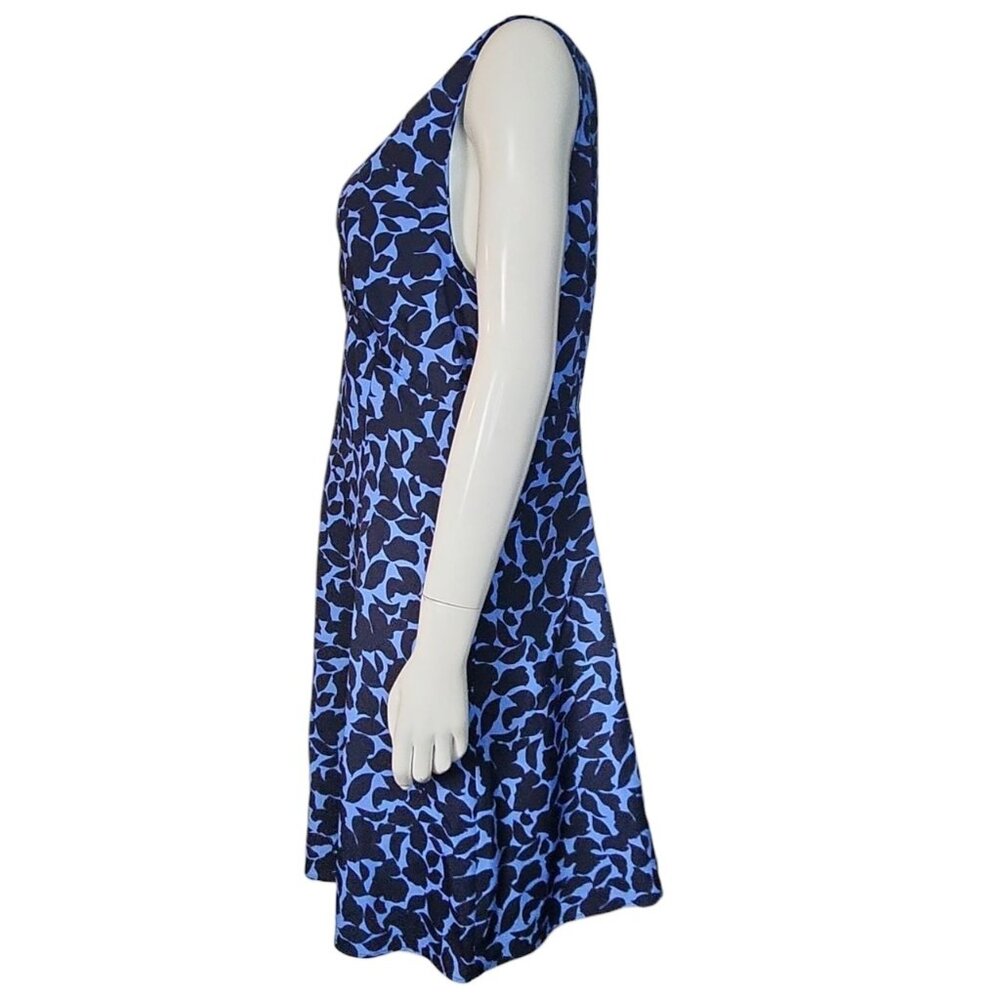 Uniqlo Dress Womens Size L Large Blue Printed V Neck Sleeveless Mini NWT New‎ - Picture 2 of 8